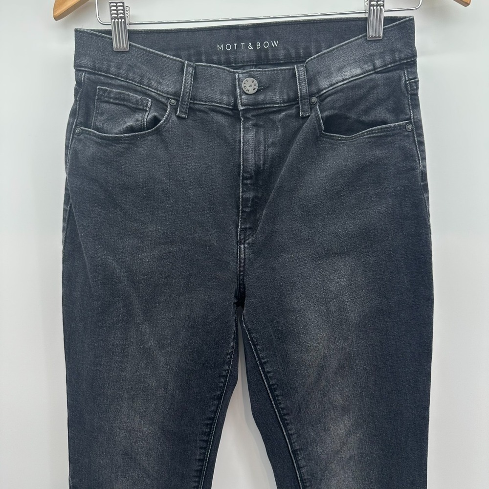 Mott & Bow Mom Jeans Womens W29 L28 Black Denim Stretch Pockets Mid Rise Stretch